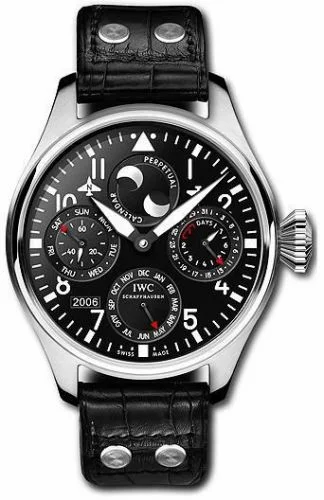 IWC Big Pilot Perpetual Calendar Stainless Steel / Black / Bucherer IW5026-07 (IW502607)